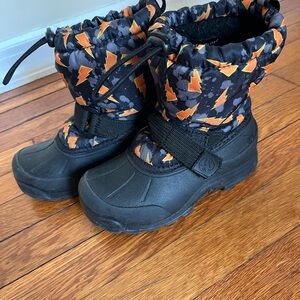 Kids Black and Orange Winter Boots
